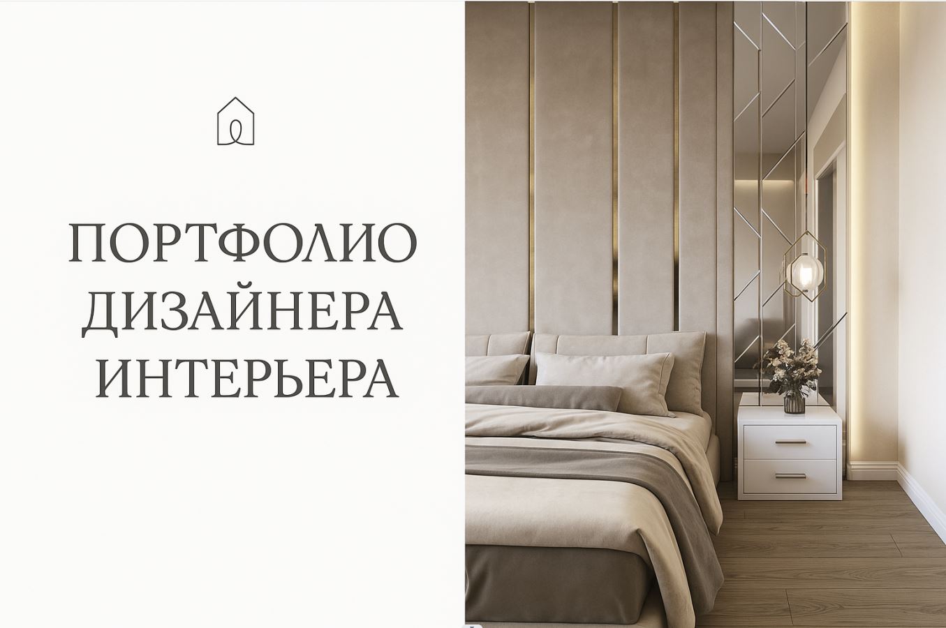Как выглядит портфолио дизайнера интерьера: пример обложки