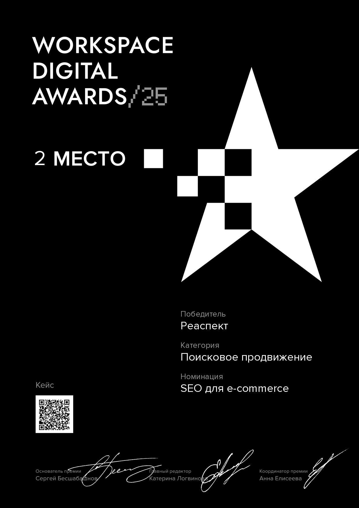 Агентство «Реаспект» заняло 2 место на Workspace Digital Awards 2025