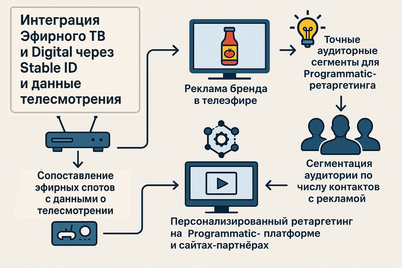 Схема ретаргетинга Эфирное ТВ -> Digital