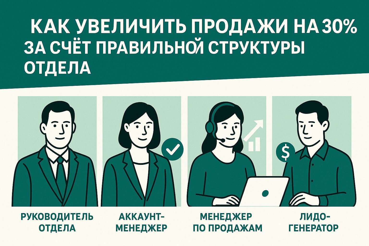 Как увеличить продажи на 30% с помощью правильной структуры отдела