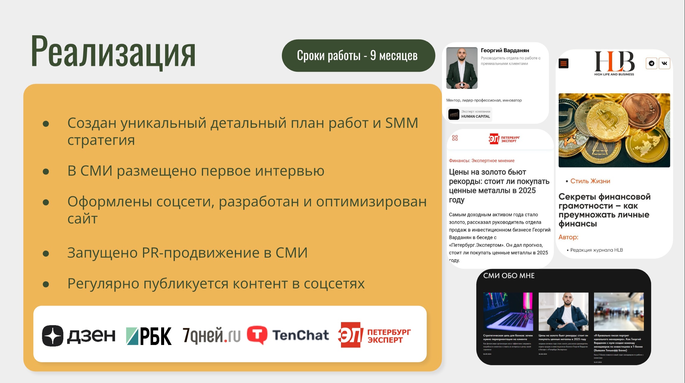 Комплексное продвижение личного бренда эксперта по инвестициям