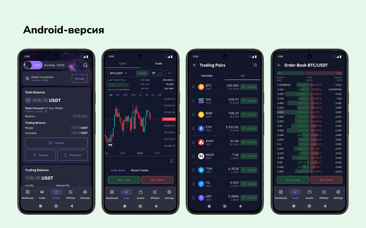 Android-интерфейс биржи EVEDEX