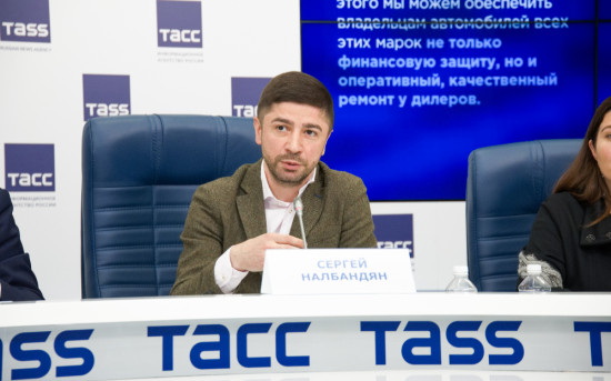 Директор по развитию автобизнеса «Росгосстраха» Сергей Налбандян рассказывает на пресс-конференции в ТАСС о поддержке исследования "Индекс ржавчины".