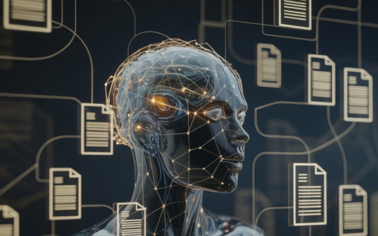 Абстрактная композиция с элементами AI-агента