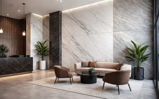 Стеновые панели из искусственного камня в коммерческих интерьерах