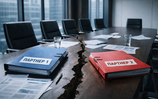 Конфликт партнеров в бизнесе: документы на столе переговоров