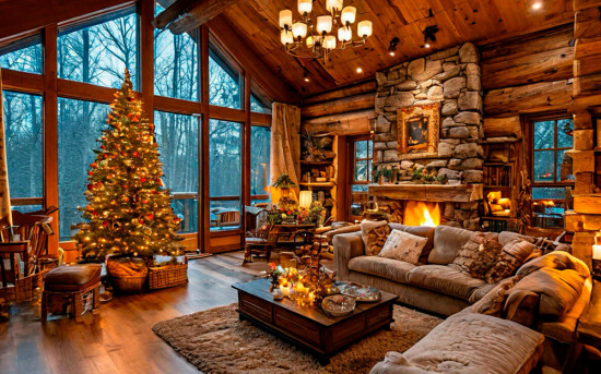 Основы праздничного декора деревянного дома на новогодние праздники