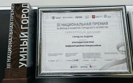 Цифровой двойник Новороссийска на базе Б5ГИС стал лауреатом Умного города