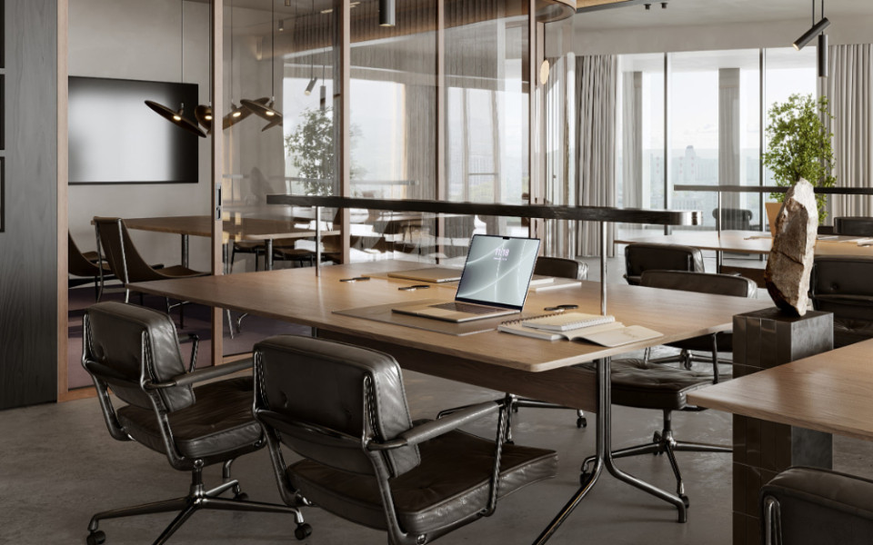 Рендер  офисного пространства в Level work Воронцовская