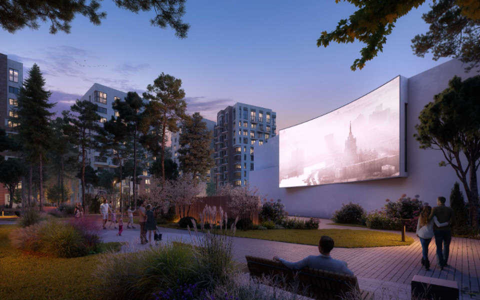 Кино под открытым небом: в Сертолово появился первый уличный кинотеатр