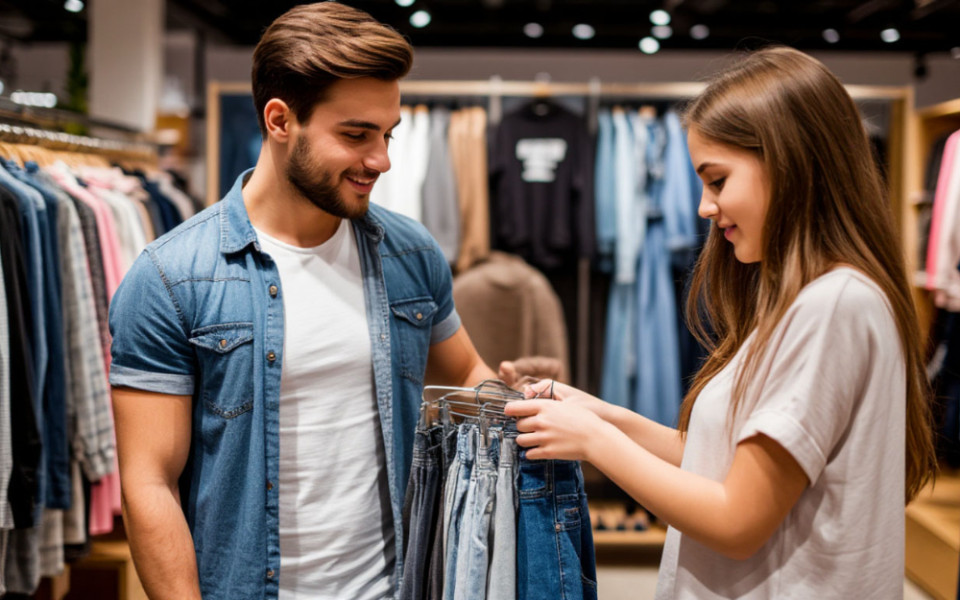 Покупка одежды в магазине