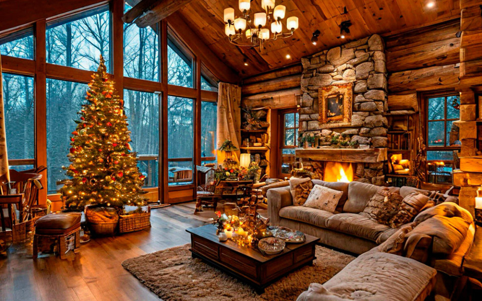 Основы праздничного декора деревянного дома на новогодние праздники