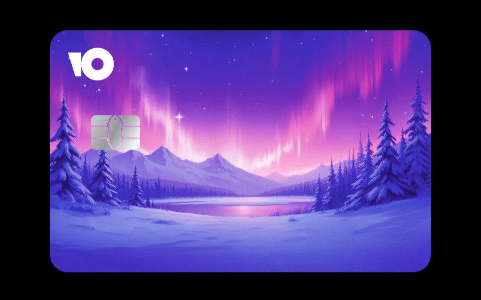 ЮMoney выпустили карту с северным сиянием